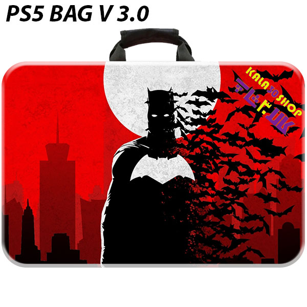 کیف حمل دارای ضربه گیر سونی پلی استیشن پنج (PS5) اسلیم و فت طرح بتمن Batman