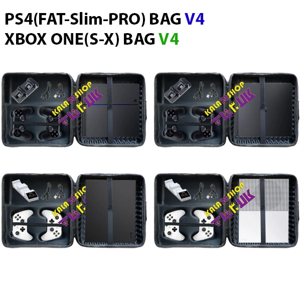 کیف PS4 (FAT-Slim-PRO) و XBOX ONE (S-X) دارای ضربه گیر V4 طرحدار