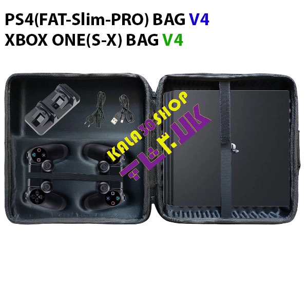 کیف PS4 (FAT-Slim-PRO) و XBOX ONE (S-X) دارای ضربه گیر V4 طرحدار